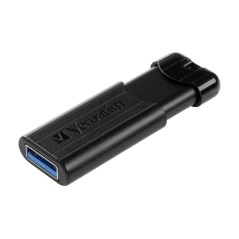 Verbatim PinStripe USB Drive 128GB - Fast USB 3.2 Gen 1 Storage, Sleek Black Design